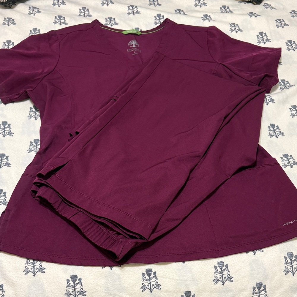 Healing Hands Magenta Scrub Set